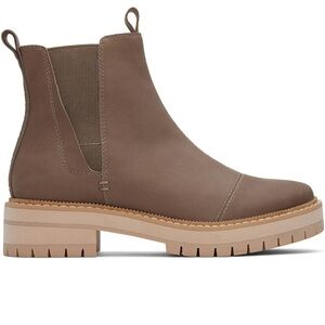 Toms Taupe Grey Leather Boots